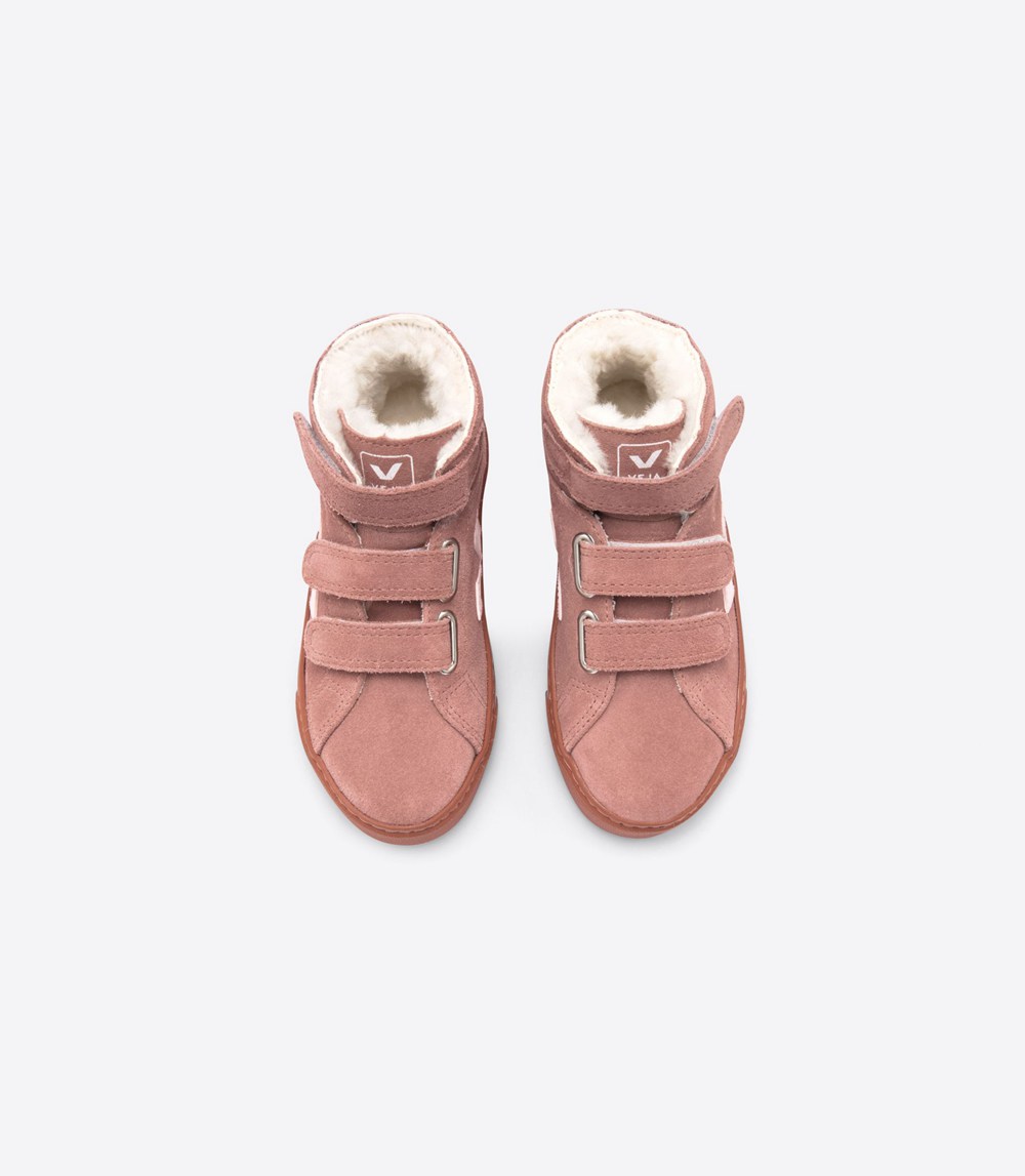 Veja Trainers Kids Pink - Esplar Mid Fured - WONJ-39407